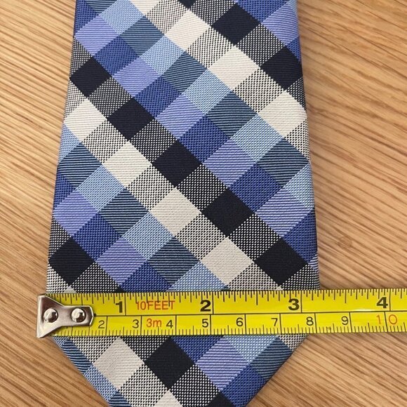 Lord & Taylor The Men's Shop Vintage Plaid 100% Silk Tie - Picture 4 of 4